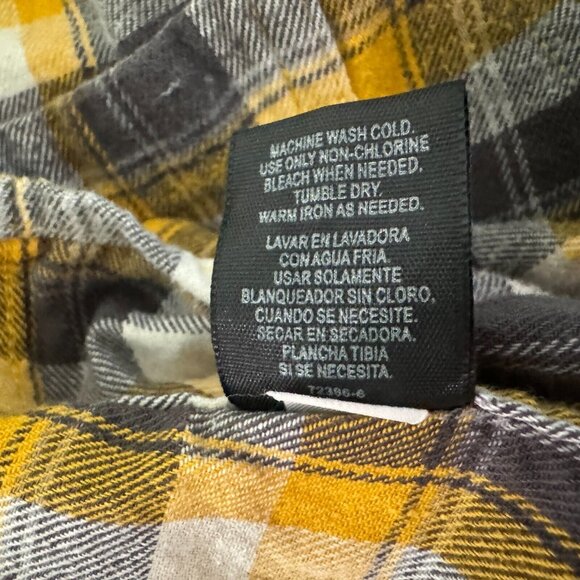 ARIZONA JEAN COMPANY Young Men's (Teens) Flannel Shirt, Yellow/Grey Plaid, XL - Picture 7 of 7
